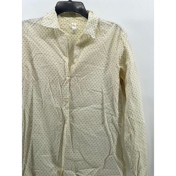 GAPBODY Women's Cream-Black Polka Dot Button-Up Oversized Long Sleeve Top SZ XS - Picture 3 of 10